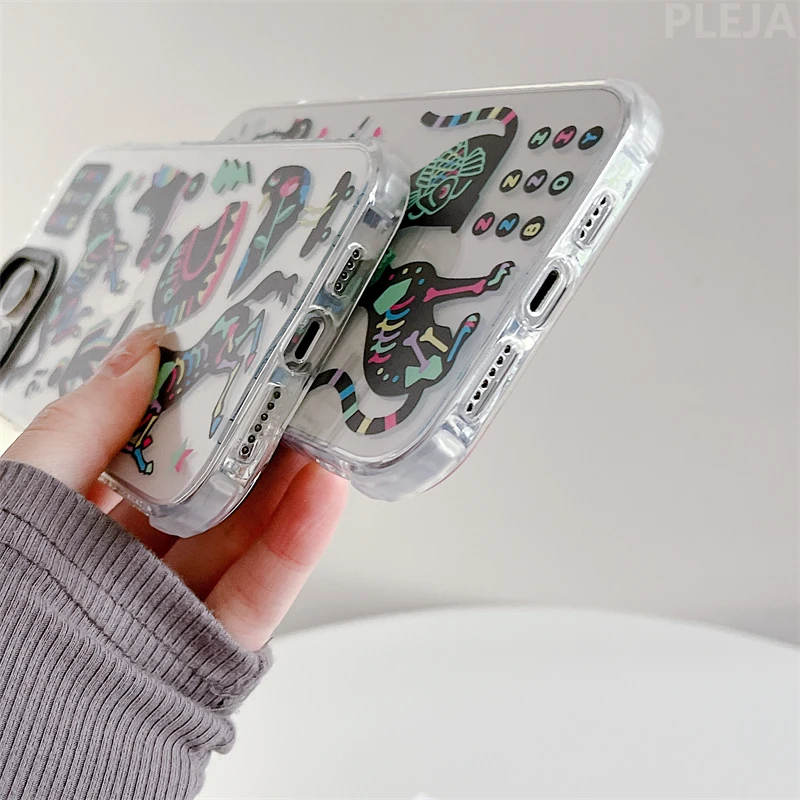 Модный милый чехол для телефона с изображением рентгеновского кота и лошади iPhone