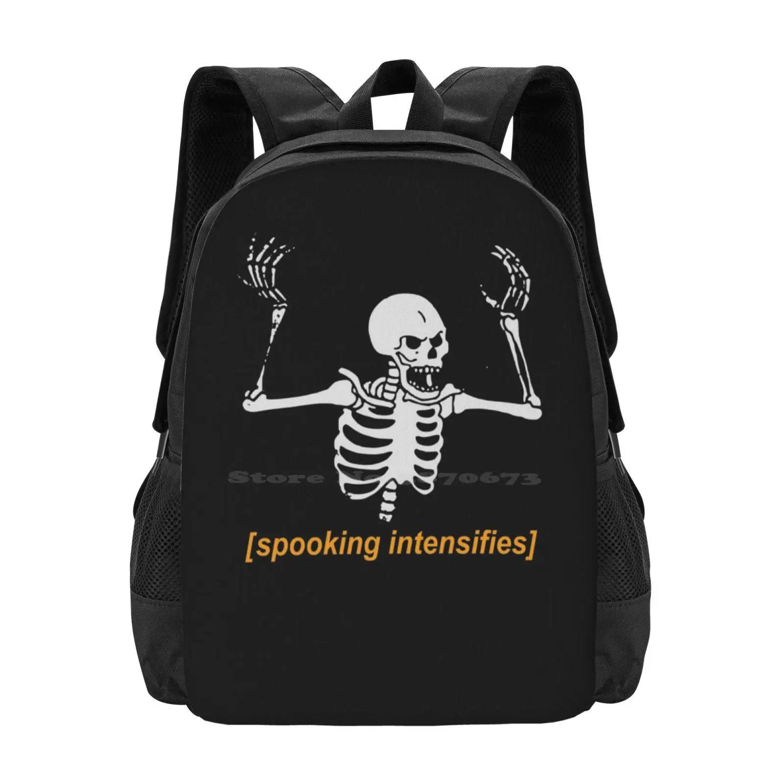 

Spooking Intensifies Spooky Scary Skeleton Meme Hot Sale Backpack Fashion Bags Spooky Meme Scary Skeleton Halloween October