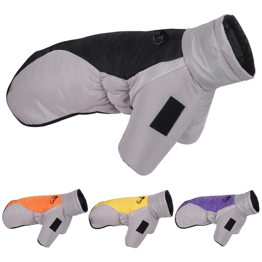 

Водонепроницаемый жилет для больших собак, куртка, осенняя одежда для больших собак, зимний теплый меховой ошейник, пальто для домашних жив...