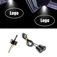 2pcs car lights signal decorative lamp for smart fortwo forfour forjeremy hd 3d logo led door projector interior accessories