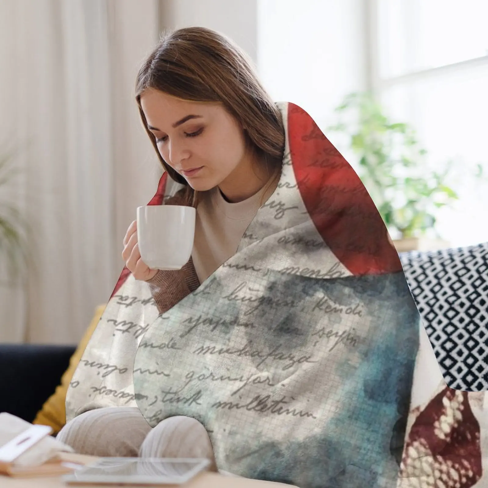 Одеяло с турецким флагом Ататюрка