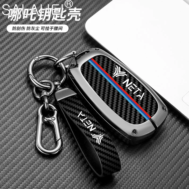 

Zinc Alloy Car Smart Remote Key Fob Case Cover Shell For Neta S 2022 Neta U-II 610 Keyless Protector Keychain Accessories