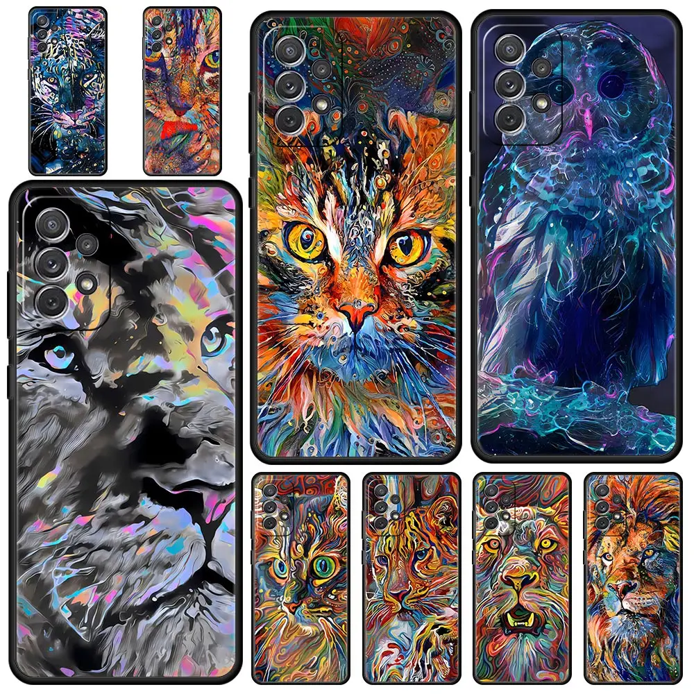 

Abstract Surreal Animal Lion Case for Samsung Galaxy A51 A71 A21S A12 A11 A31 A52 A41 A32 A01 A23 A33 A53 A73 A03S A13 5G Cover