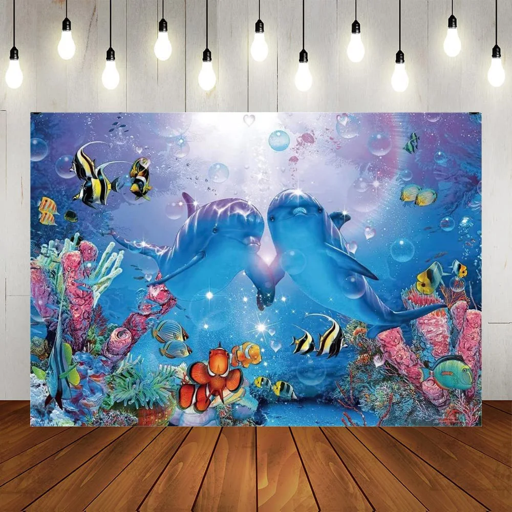 

Under Sea Photography Background Fantasy Underwater World Aquarium Corals Photo Backdrop Banner Ocean Theme Photo Studio Prop