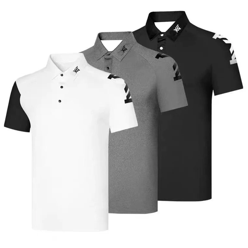

Men's Golf T-shirt Summer Sports Golf Apparel Short Sleeve Shirt Dry Fit Breathable Polo Shirts for Men
