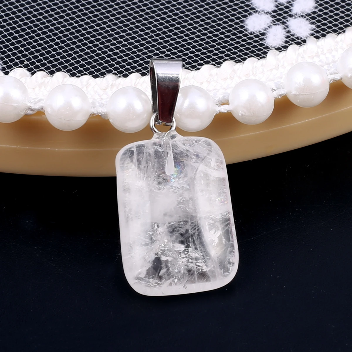 

Natural Stone Pendants Rectangle Green Aventurine Black Agates for Jewelry Making Diy Women Necklaces Earring Gifts