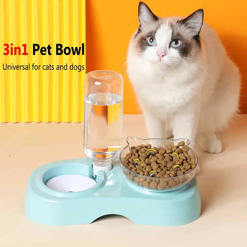 

Pet Automatic Water Feeder Protect Cervical Vertebra Feeder Cats Slow Eating Bowl Transparent Removable Pet Feeding Bowl Plastic