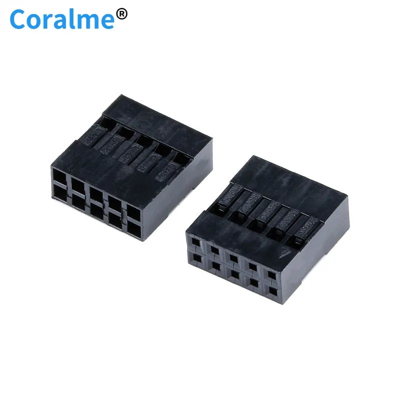 

50pcs Dupont Head 2.54mm 2X5P Dupont Plastic Shell Pin Header Connector Jumper Wire Cable Housing Plug Female