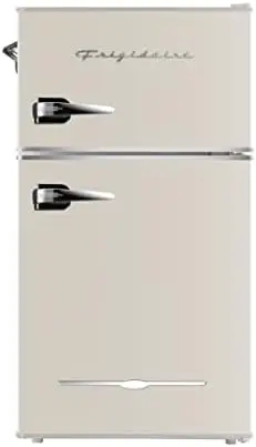 

Мини-холодильник EFR840 в стиле ретро с морозильной камерой и боковым открывалкой для бутылок-маленький холодильник с 2 дверцами для офиса, бара или колледжа, спальни-3,2