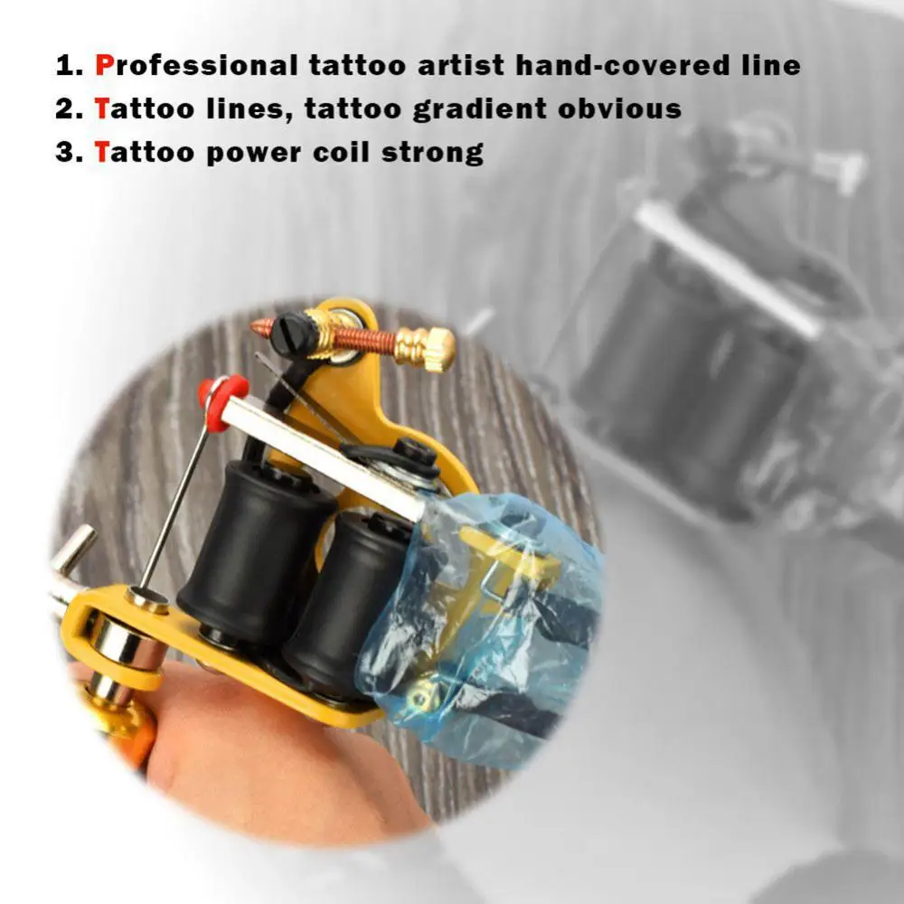

Professional Universal Shader Liner Rotary Tattoo Machine 8/10 Wrap Motor Coil Professional tattoo artist hand-covered line.