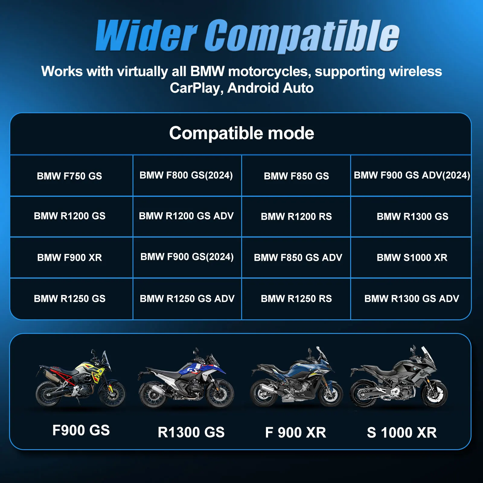WUEASTE 6-дюймовый мотоциклетный CarPlay для моделей BMW, Android Auto, GPS-навигация для BMW R1200GS, R1250GS, S1000XR, R1300GS (art.: 3920da4f0d682) - 3920da4f0d682