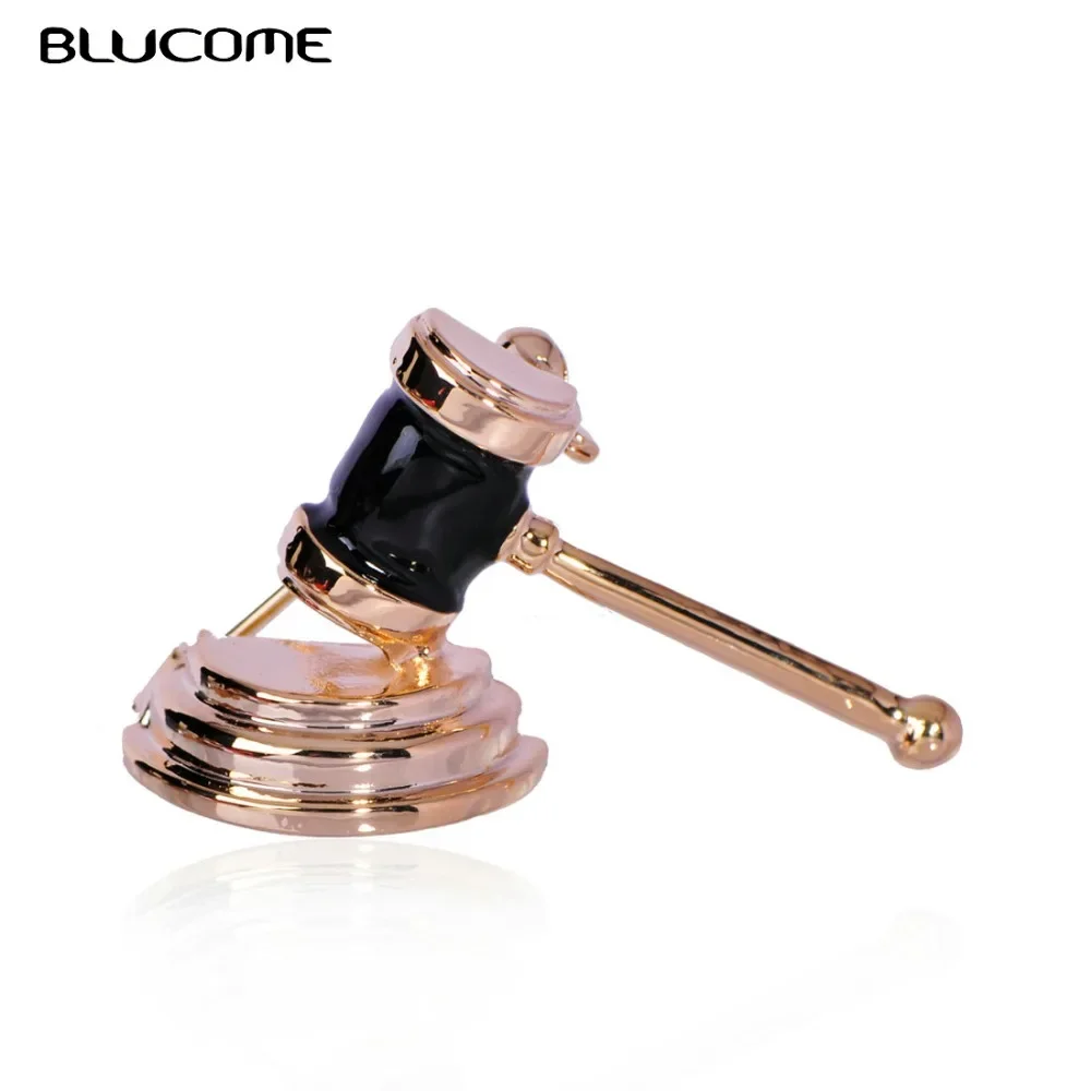 Мужская/Женская Брошь в виде молотка blucomeblucome черная эмалированная брошь форме