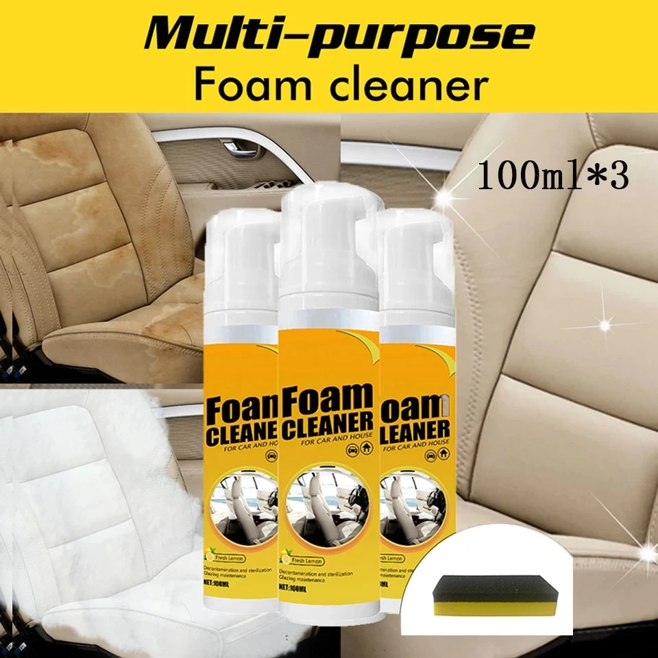 

300ml Car Interior Leather Clean Multifunctional Foam Cleaner Car Interior Strong Decontamination Ceiling Seat Clean