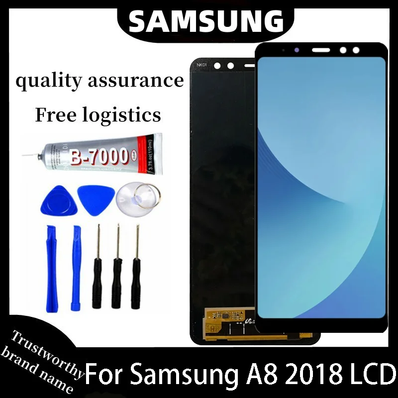

5,6 "; Оригинальный ЖК-дисплей для Samsung Galaxy A8 2018, сенсорный экран, для Galaxy A8 A530 A530F A530N, сменный ЖК-дисплей с рамкой