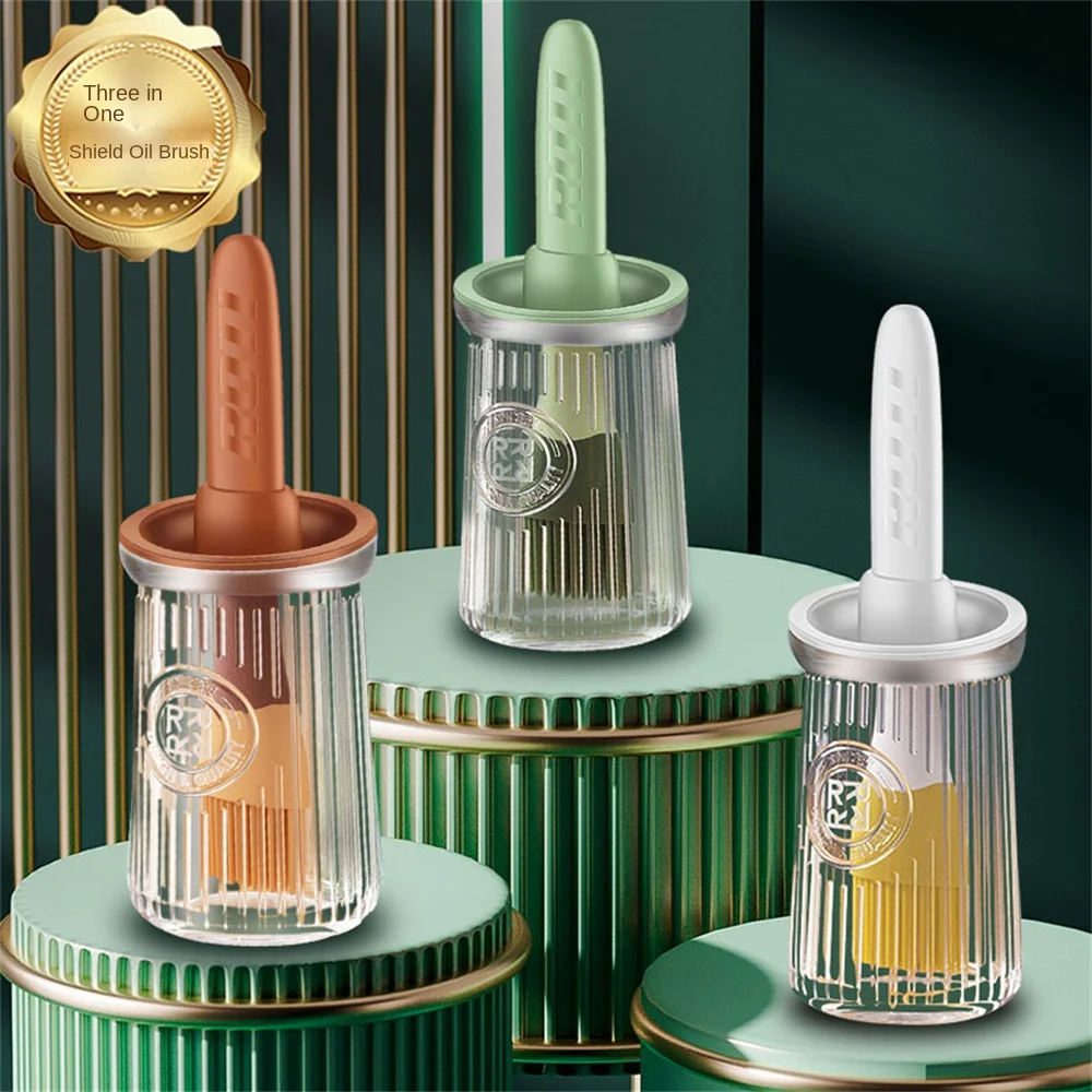 

Glass Container Pastry Steak Oil Brushes Seasoning Sauce Brush Dust-proof Kitchen Pancake Baking Grill Brush Heat-resistant
