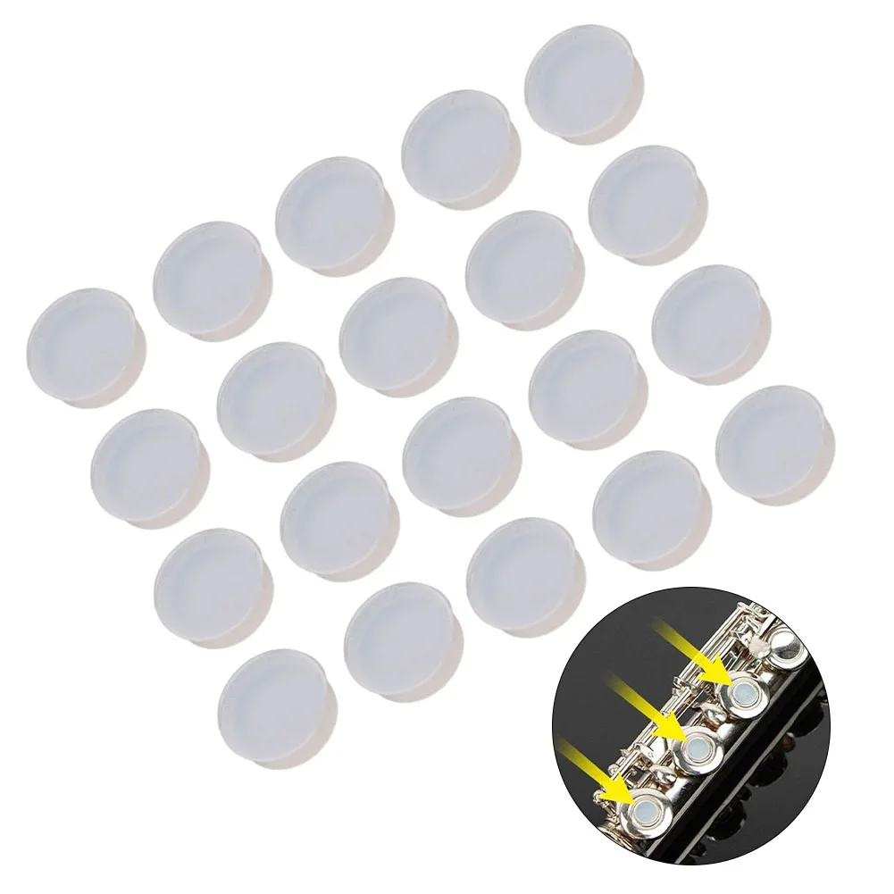 

20PCS Open Hole Flute Plugs For Beginners Soft Rubber No Scratch Flute Transparent 7mm Music Instruments Accessories
