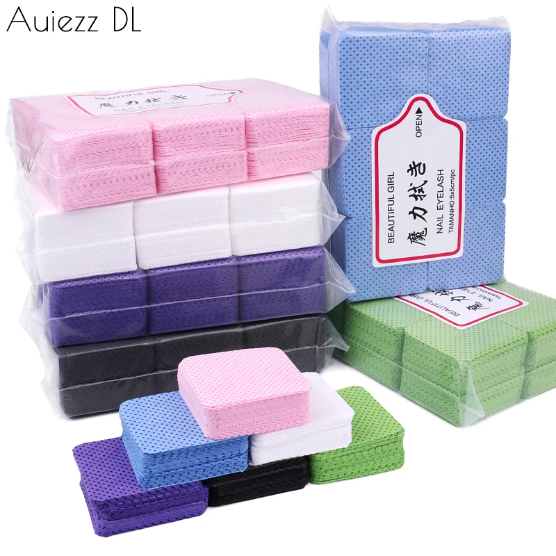 540Pcs/Pack Colourful Lint Free Nail Wipes  Soft Gel Nail Polish Remover Pads Absorbable Eyelash Extension Glue Cleaning Wipes