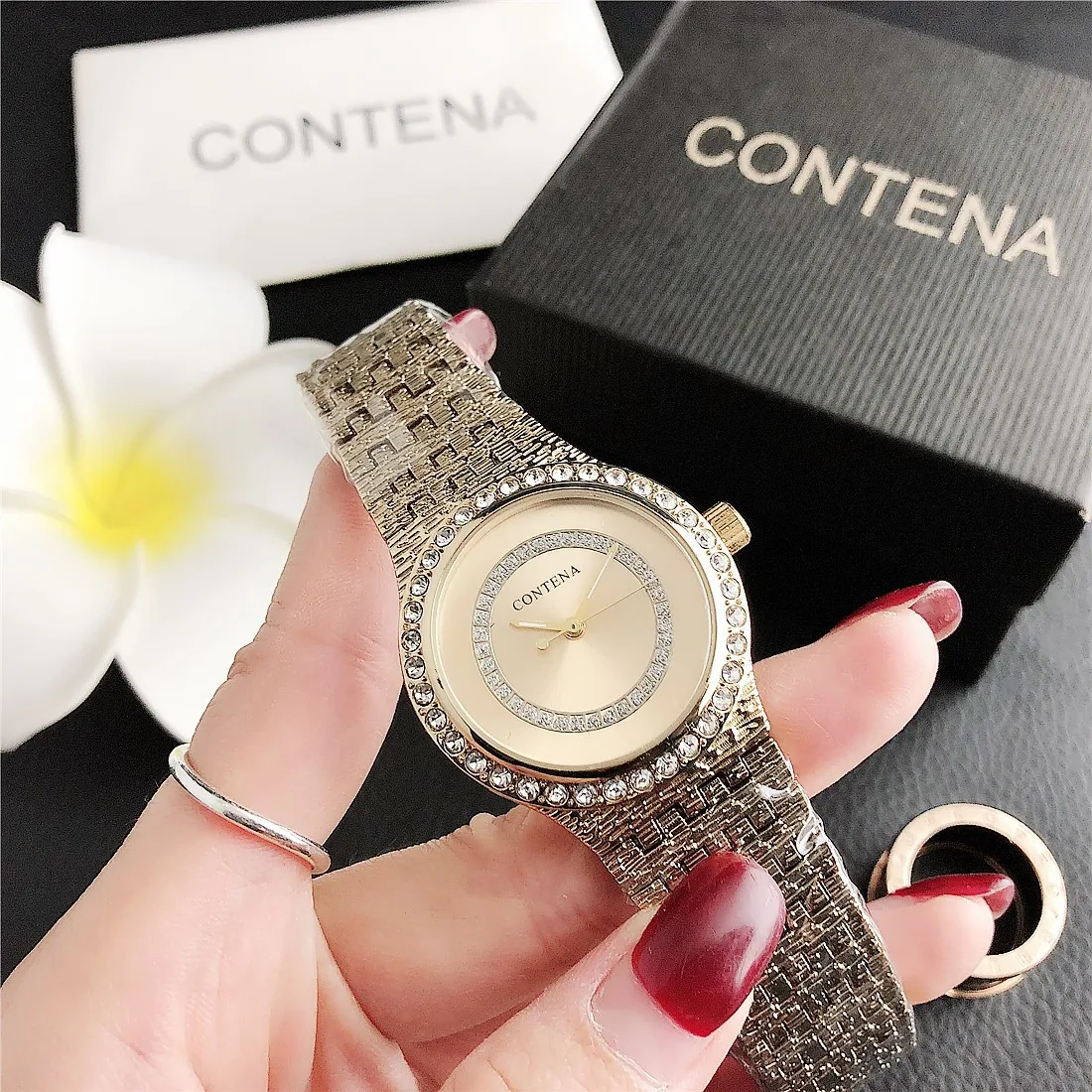 2023 Stylish and popular top brand luxury men's and women's watches Diamond stainless steel steel band with brick style