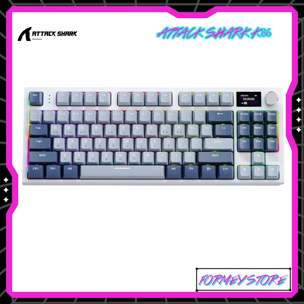 Attack Shark K86 трехрежимный Bluetooth с горячей заменой металлическая ручка прокладка