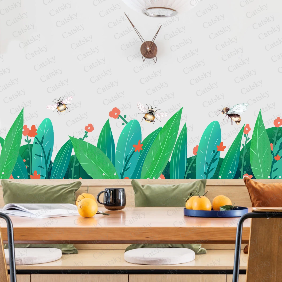 

plant flowers Wall Sticker Ceiling Roof Art Mural Self-adhesive Floor Wall Decoration PVC Window Wall Cabinet Wall Sticker