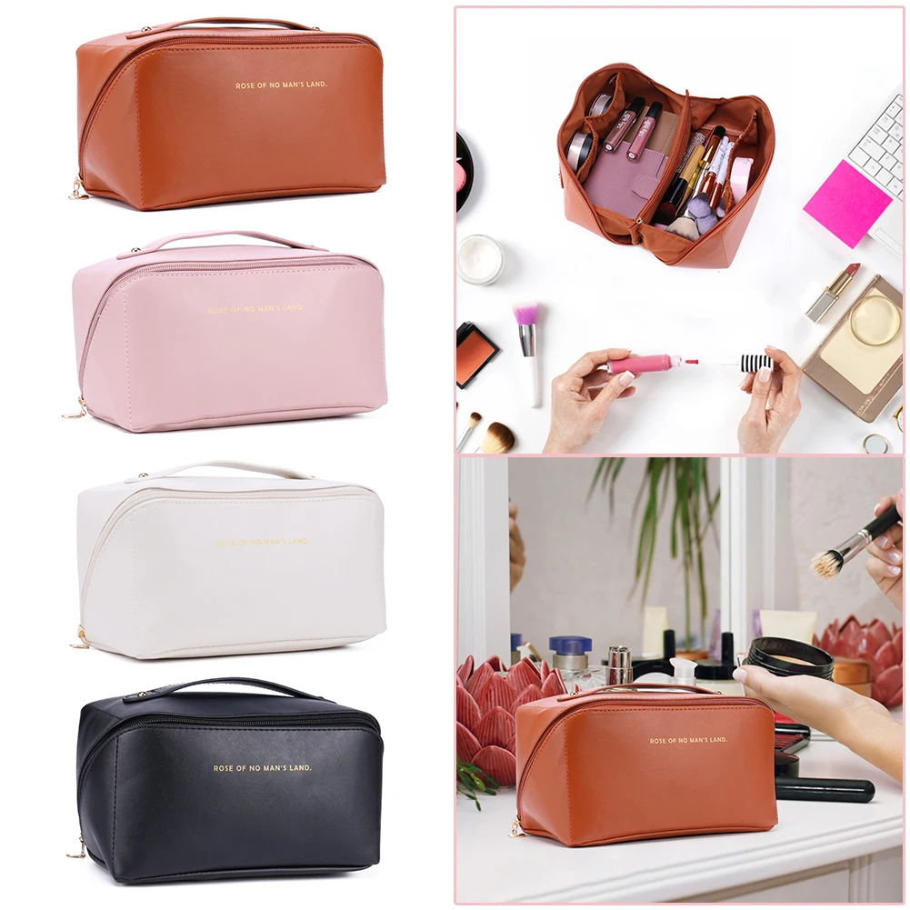 

Женская дорожная косметичка из искусственной кожи, органайзер для косметики для девочек, Несессер для туалетных принадлежностей, роскошны...