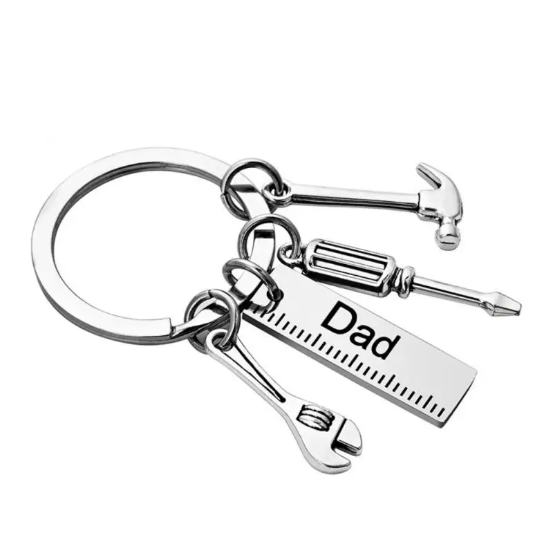

Keychains For Men Daddy Car Bag KeyRing Combination Tool Portable Mini Utility Pocket Clasp Ruler Hammer Wrench Plier Shove Tool