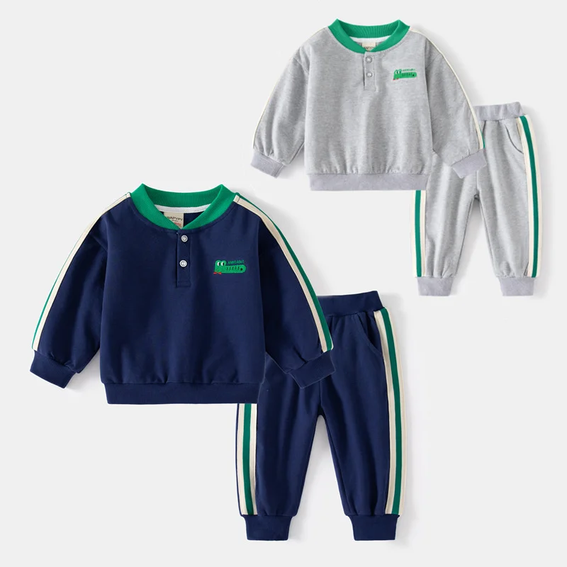 

2 шт./комплект, детский хлопковый костюм из куртки и брюк