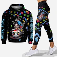 yx girl be kind autism awareness custom you name combo hoodie legging 3d printed apparel