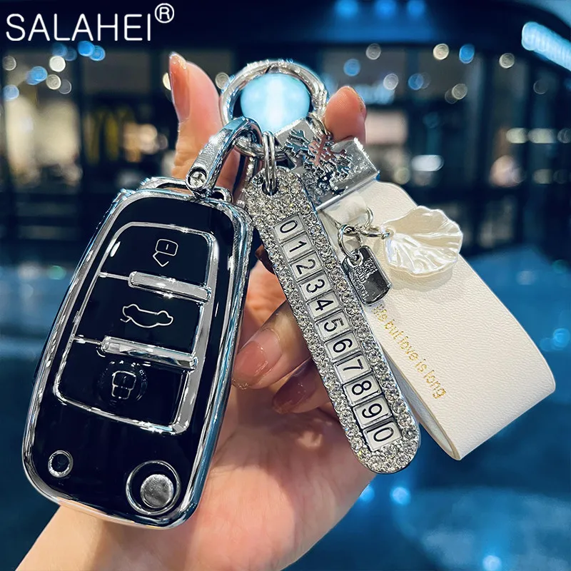 

TPU Car Remote Key Cover Case Fob For Chery ARRIZO7 E3 E5 A3 A5 Tiggo 2 3 5 3X Fulwin2 Eastar 3 Buttons Car Accessories Keychain