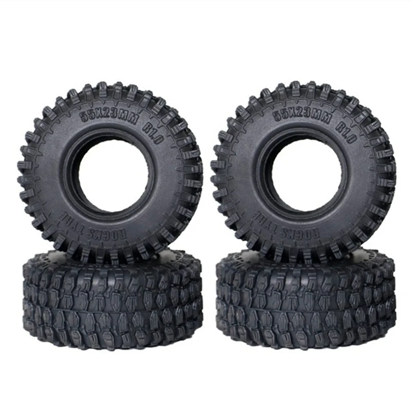 

55Mm 1.0 Crawler Tires Mini Soft Rubber Tires For Axial SCX24 Bronco Gladiator C10 JLU Deadbolt 1/24 RC Crawler Car