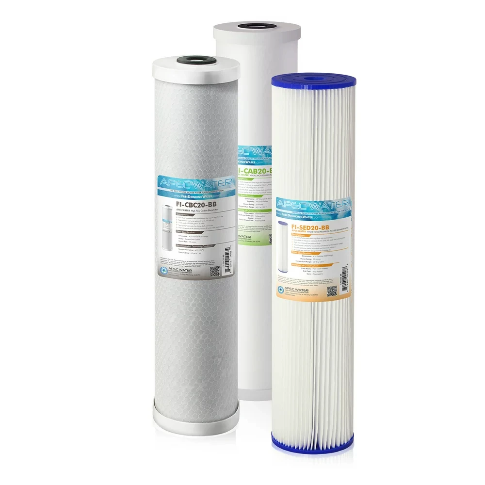 

20 in. Whole House Sediment, GAC Carbon and Carbon Replacement Water Filter Set (FILTER-SET-CB3-CBC-20BB)