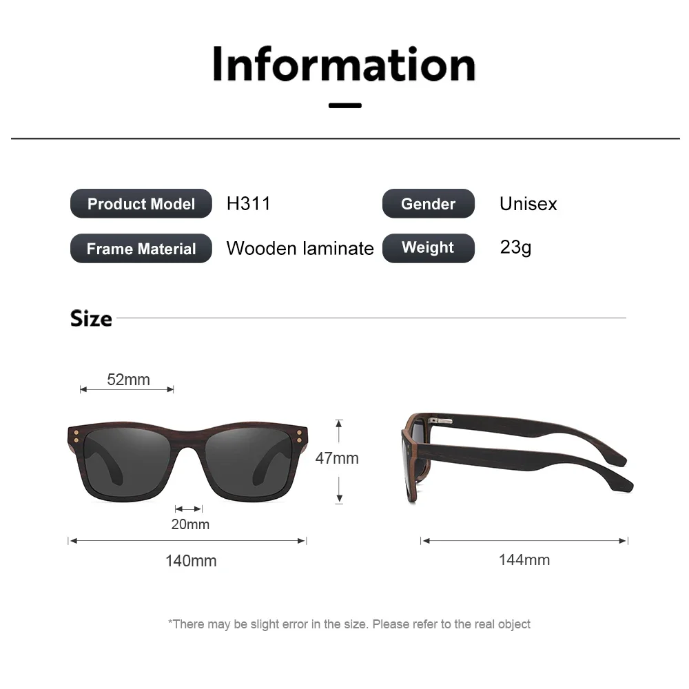 Мужские солнцезащитные очки LDMZYJ брендовые дизайнерские ручной работы из дерева