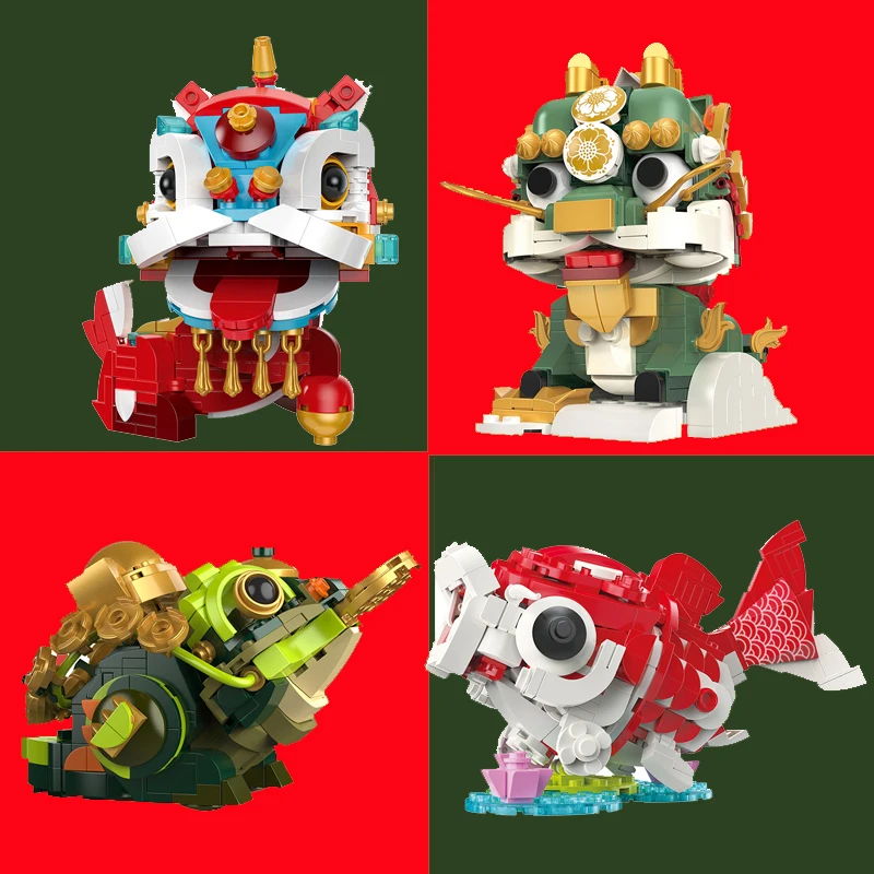 

Золотая фотокультура животные персонаж Пробуждение Лев счастливый кои Кайлин творческие кирпичи обучающие игрушки для детей подарок