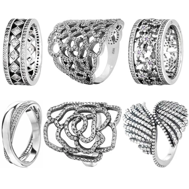 

Женское кольцо из серебра 925 пробы, с перьями