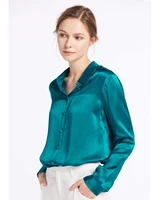 yunfreesilk classic button silk shirt 19mm luxury classic women long sleeve button down blouse office workwear tops
