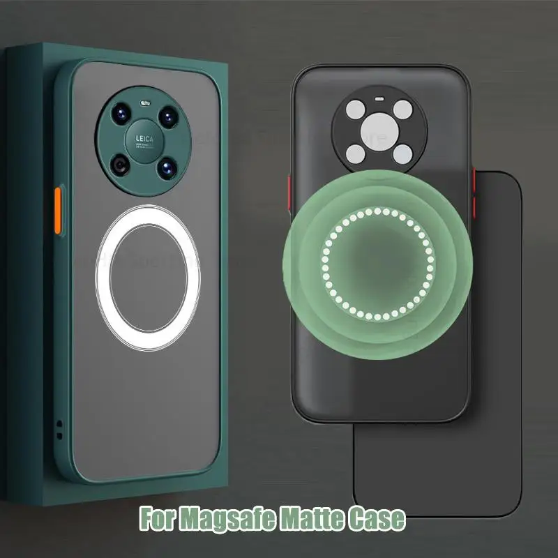 

For Magsafe Magnetic Matte Case For Huawei Mate 50 Pro Mate 40E 40 30 Pro Hard PC Magsafing Cover For Huawei P50 P40 Pro Fundas