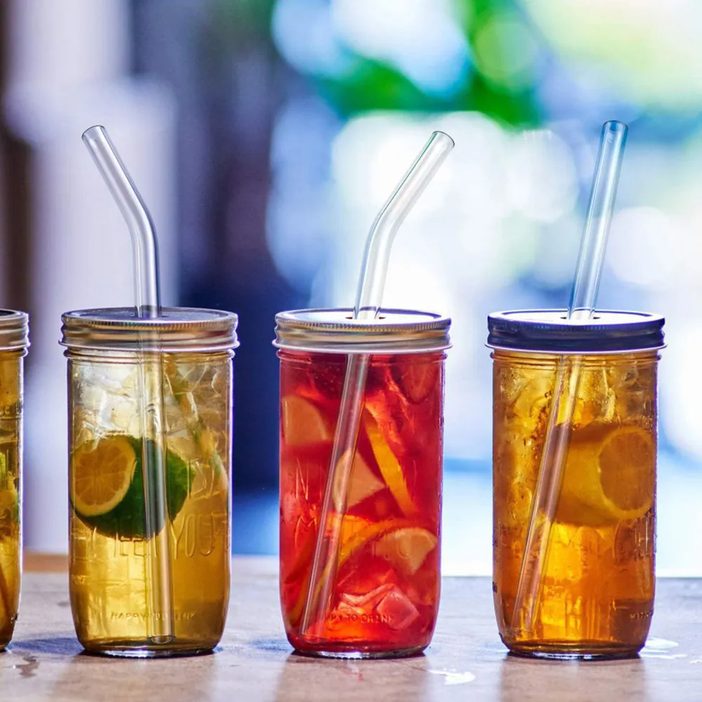 

Многоразовые прозрачные стеклянные соломинки для коктейлей, 200x8 мм, питьевые соломинки, экологически чистые аксессуары для напитков