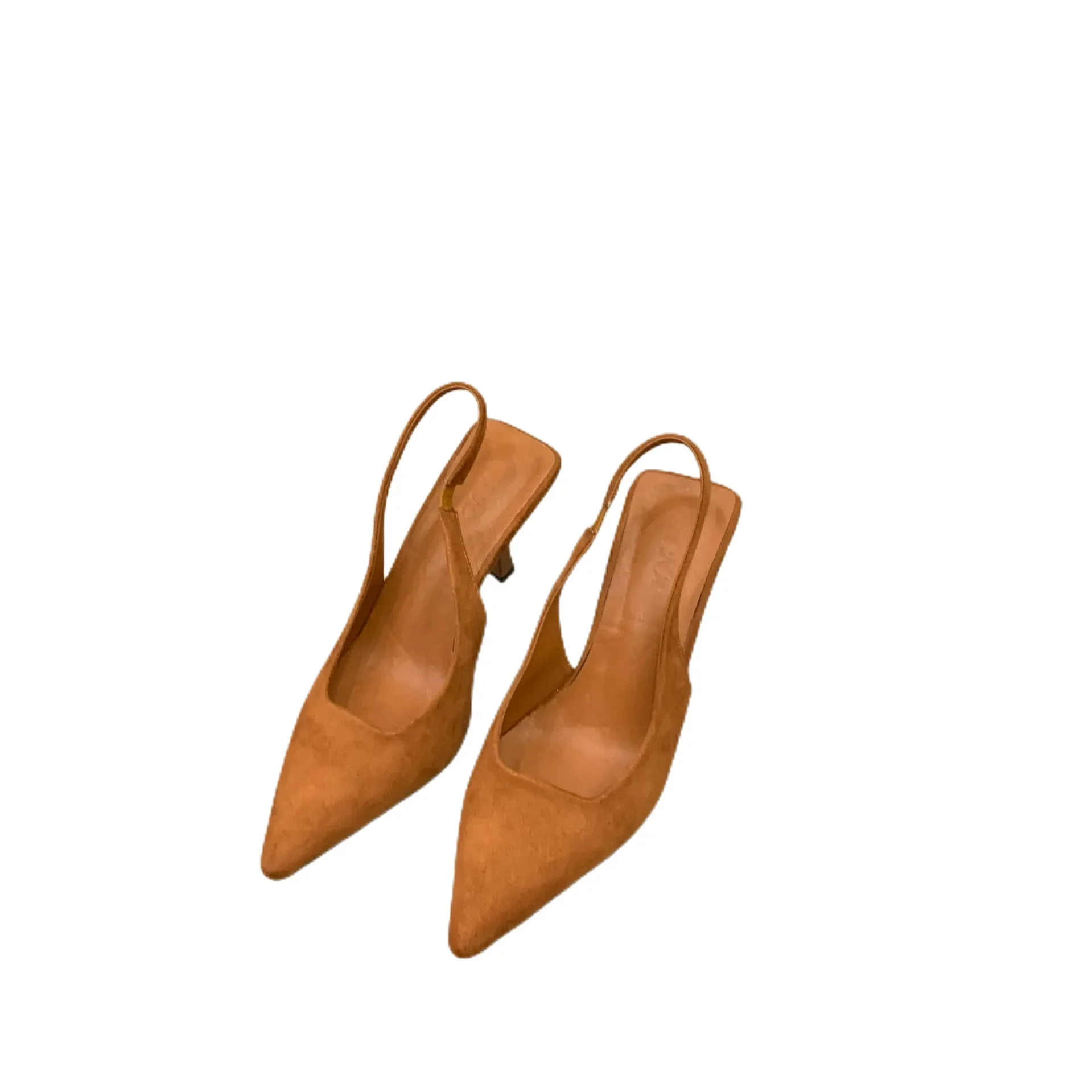 Женские сандалии на высоком каблуке черные босоножки с острым носком весна-лето