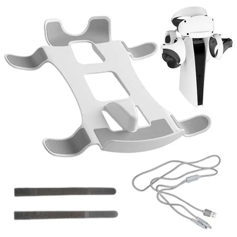 

VR Stand Bracket Rack For PS VR2 Headset Controller Mount Storage Rack With Type-c Charge Cord 2 Belts Console Game Accessories