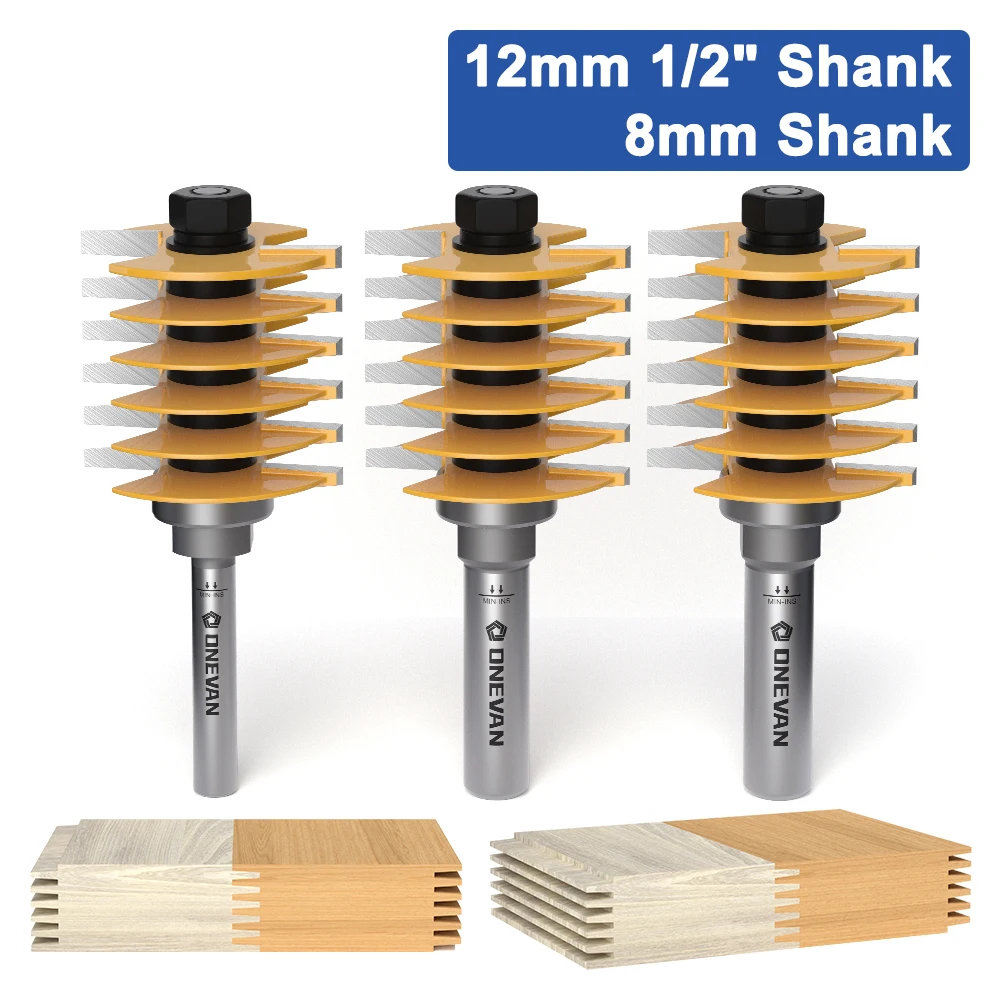 

B50 2 Teeth 47mm(1-7/8") Adjustable Finger Joint Router Bit 8/12/12.7mm Shank, Woodworking Milling Cutter For Wood End Mill