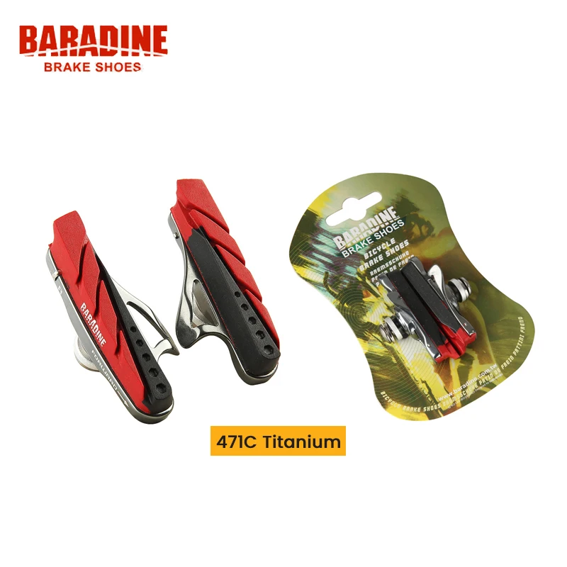 BARADINE 1 Pairs Bicycle Brake Pads For C/V Silent Durable Skid Glue Holder Shoes Blocks Rubber Parts