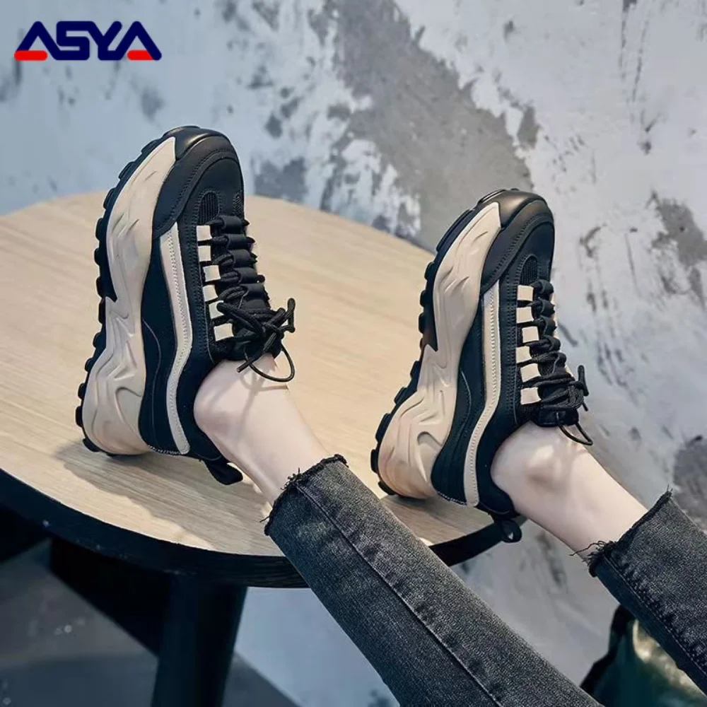 ASYAPOY Women's Platform Sneakers Flat Vulcanized Shoes Fashion Comfortable Casual Outdoor Running Shoes Female Zapatos Mujer