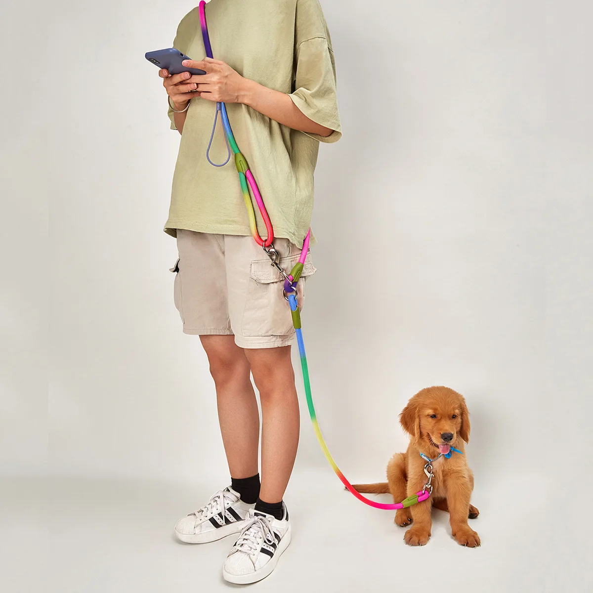 

Reflective Nylon Dog Leashes Pet Dogs Chain Traction Rope Leads for Running Free Hands Rope Chain for Small Large Dogs