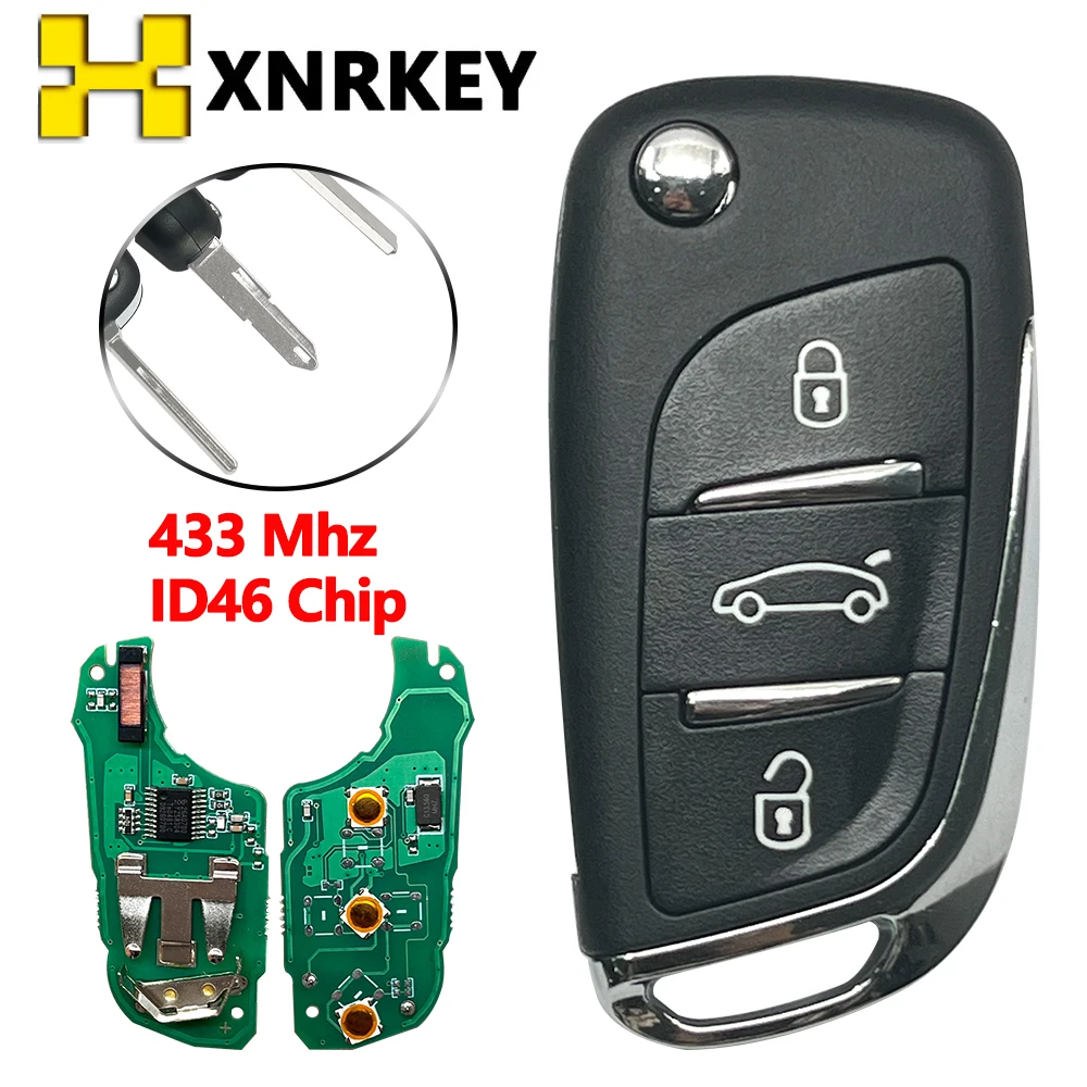 XRNKEY KEY модифицированный откидной дистанционный ключ автомобиля ASK/FSK 433 МГц ID46 для