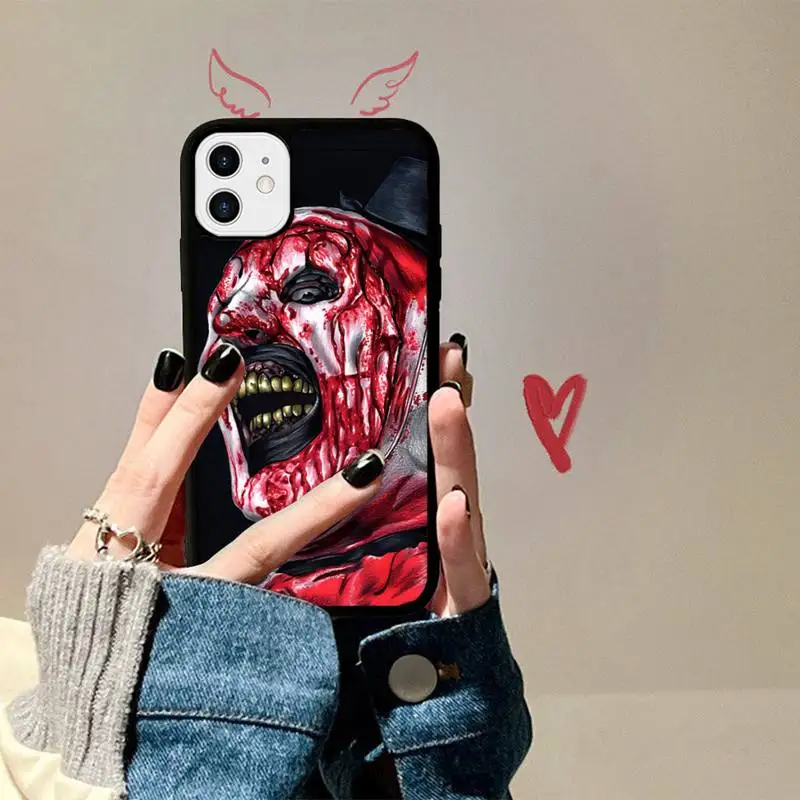 Horror Movie Terrifier Phone Case Silicone PC+TPU Case For iPhone 14 11 12 13 Pro Max 8 7 6 Plus X XR Hard Fundas