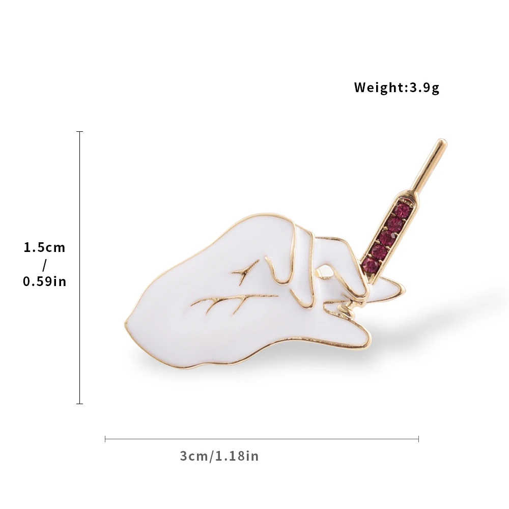 Simple White Enamel Lapel Medical Brooch Pin Syringe Glove Doctor Nurse Gift Backpack Hat Badge Accessories Jewelry
