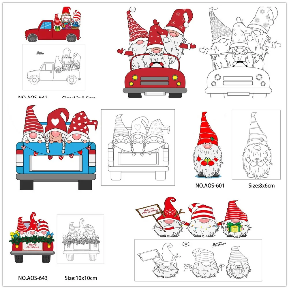 Christmas Santa Clause on Car Clear Stamps For DIY Scrapbooking Decorative Card Making Crafts Fun Decoration Supplies