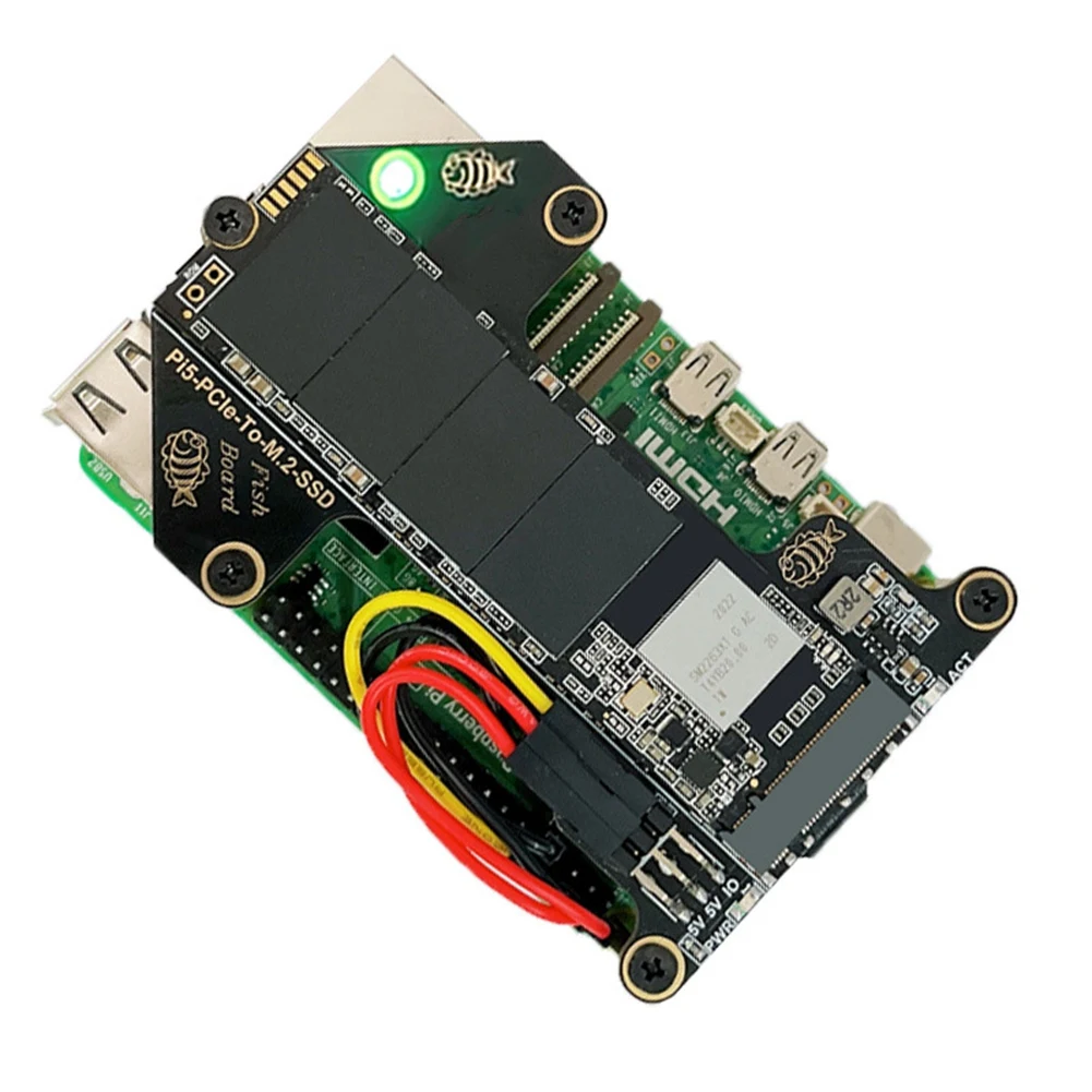 Плата адаптера для Raspberry Pi 5 плата PCIe к M.2 NVMe SSD совместимая с официальным корпусом