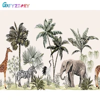 gatyztory paint by number animals hand painted painting art gift diy pictures by numbers tree landscape kits drawing on canvas h