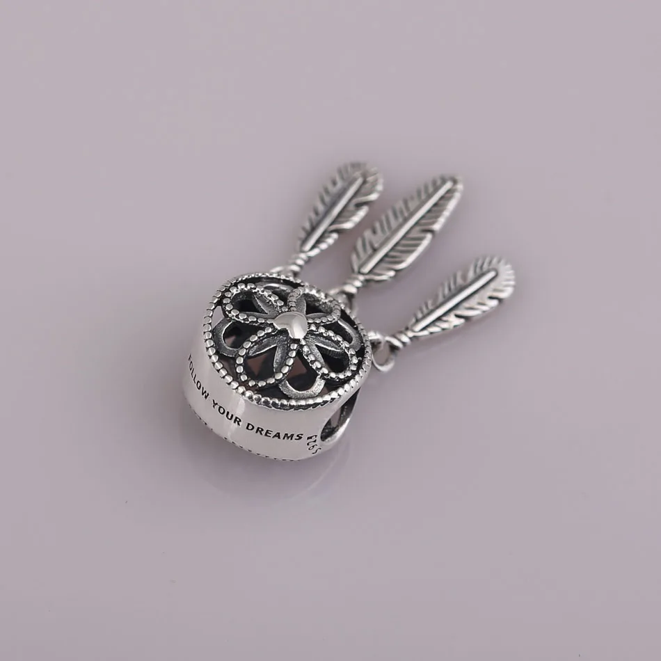 S925 Серебряный подвесной бусина подходит для браслета Pandora Леди, духовный ловец снов, подвеска DIY ювелирных изделий.